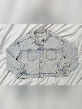 Denim&Co Pale Blue Cropped Relaxed Denim Jacket